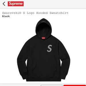 Swarovski S logo Hooded Sweatshirt in Black
